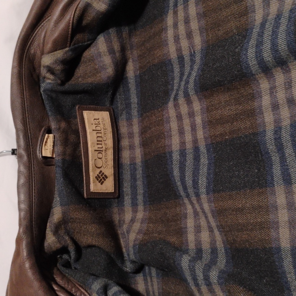 SALE! Columbia Men's Genuine Leather & Wool Blend Full Zip Up Coat Sz.L - Picture 14 of 16